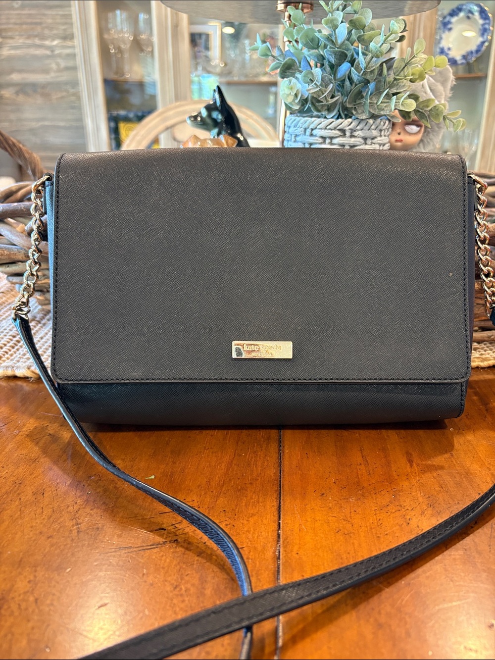 kate spade Black Crossbody Bag.Red Rose Print Pouch and Black Coin Wallet. - Picture 2 of 14